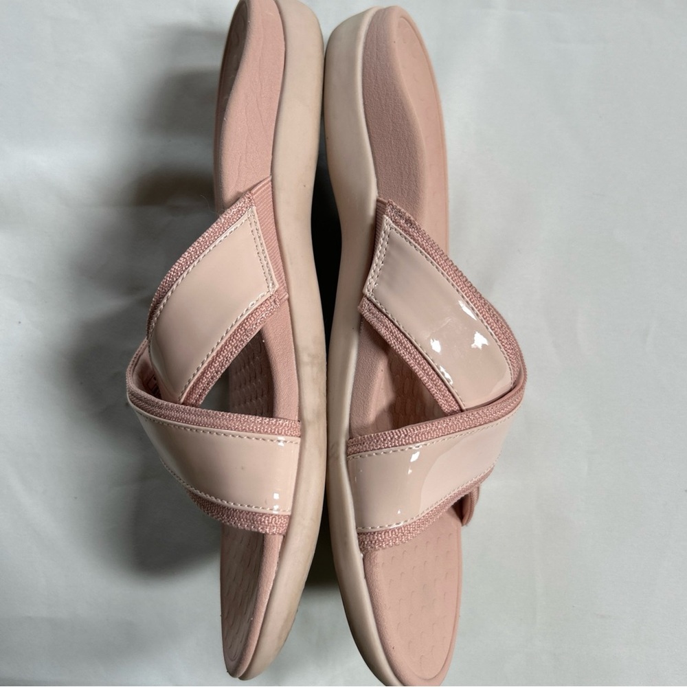 Vionic Women's Pink Merced Cross Strap Orthotic Slide Sandals Sz 12 VGUC - Picture 4 of 8